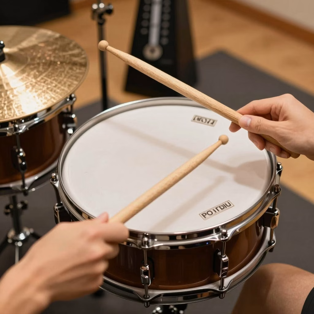 Tenue correcte des baguettes de batterie - Technique matched grip