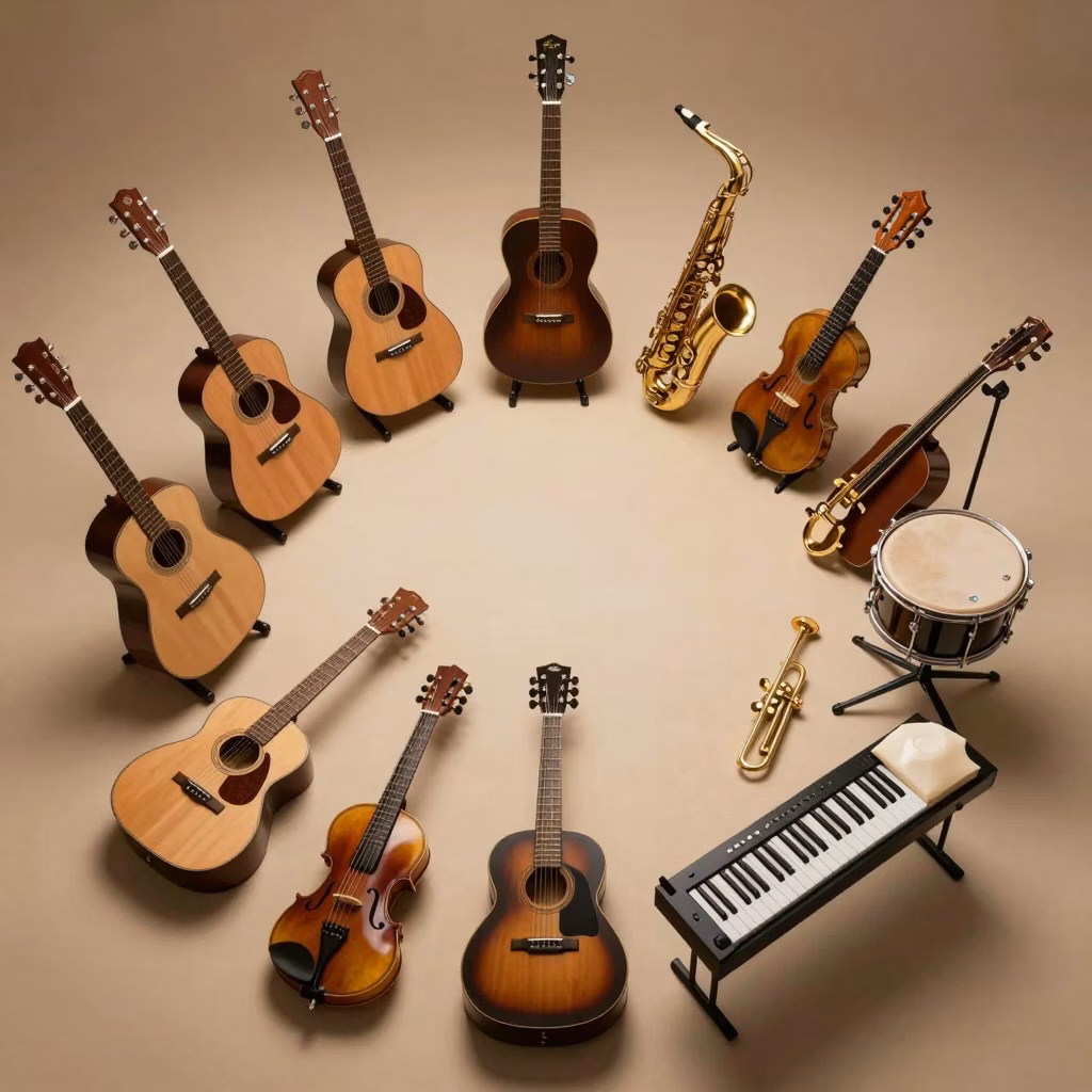 Schéma des différents types de gammes musicales avec les intervalles de tons et demi-tons