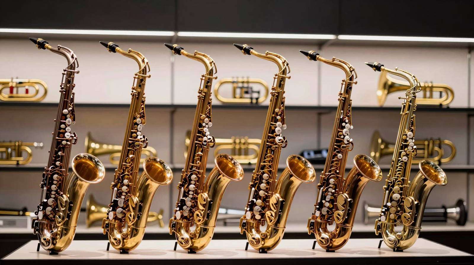 Les différents types de saxophones : soprano, alto, ténor et baryton